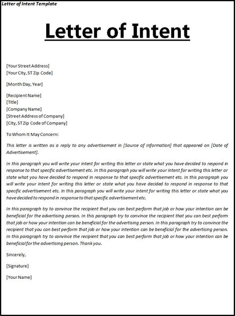 How To Write a Letter of Intent (With Free Sample Templates).